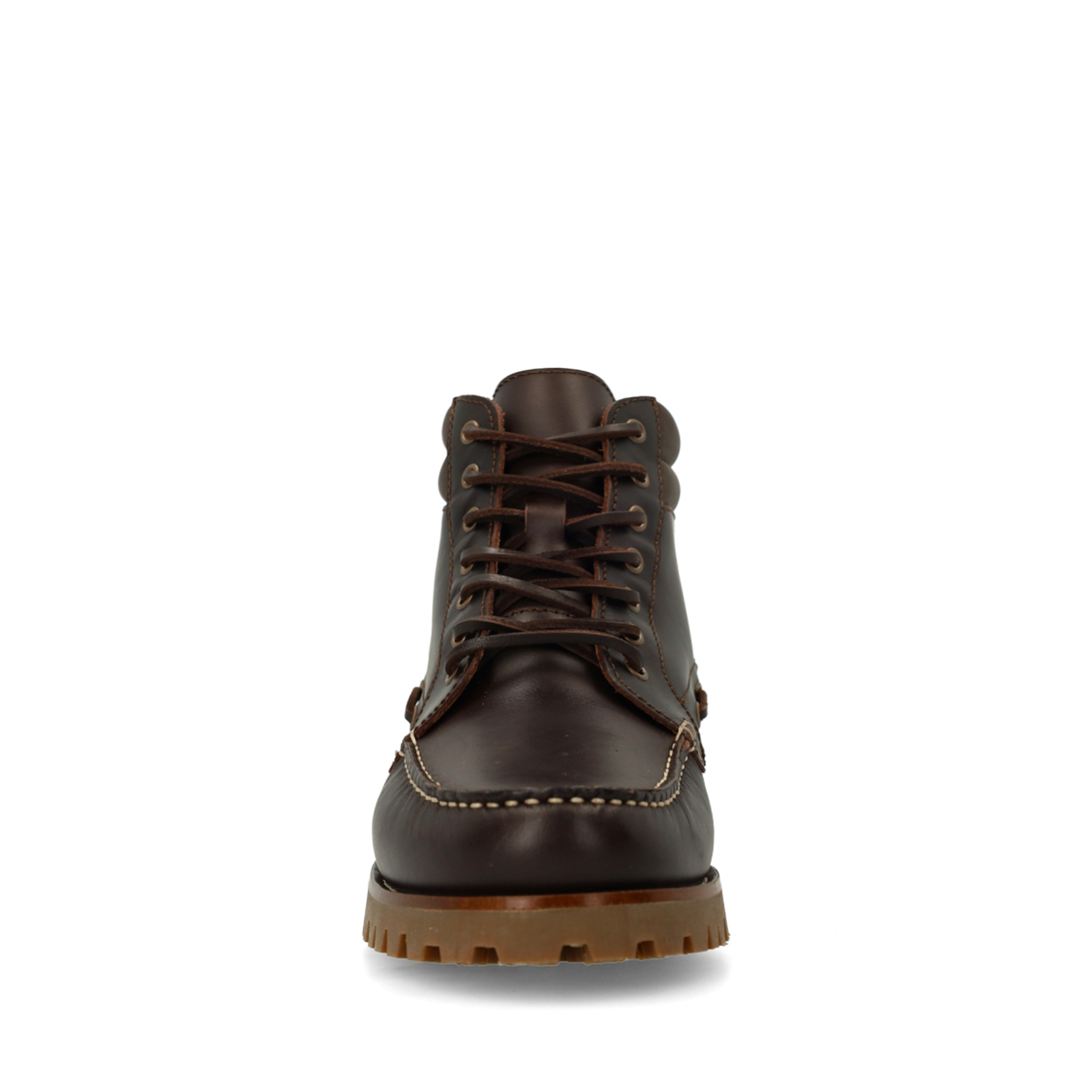 Donkerbruine leren veterboots