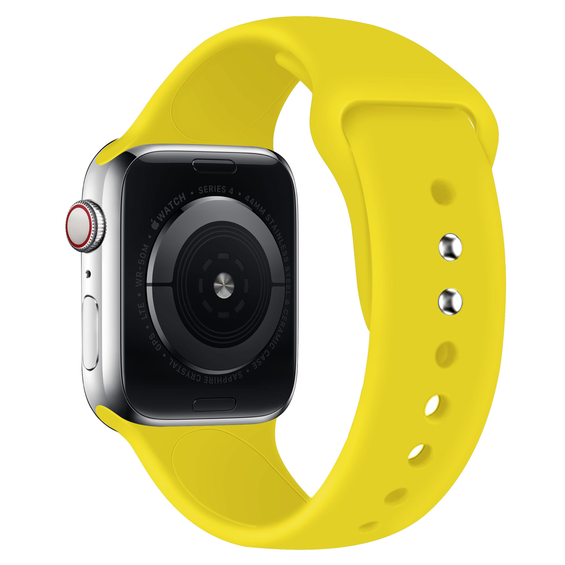 Apple Watch (49/46/45/44 mm) Silikon Sport Armband mit Doppelverschluss (Gelenkumfang: 175-205mm) - Gelb