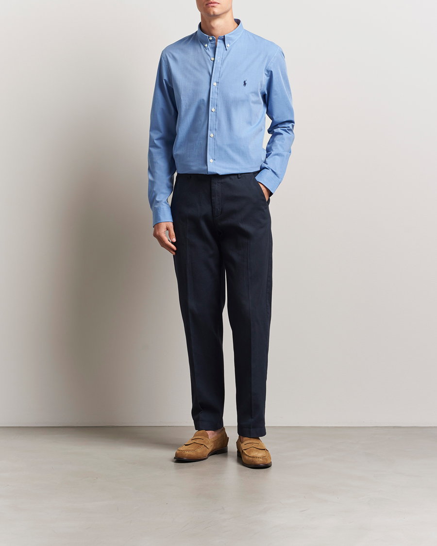Polo Ralph Lauren Slim Fit Poplin Shirt Blue End on End