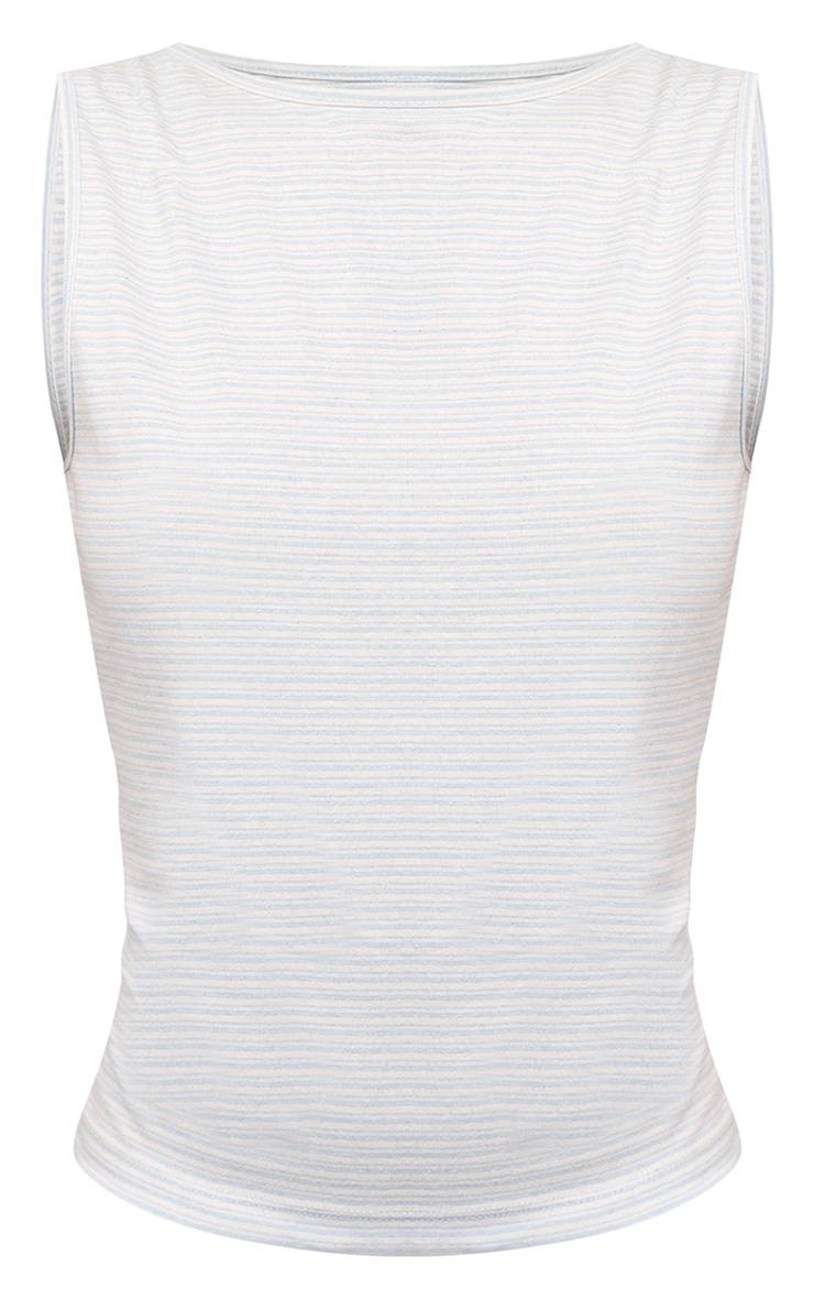Bleu Layette Haut Débardeur À Encolure Bateau