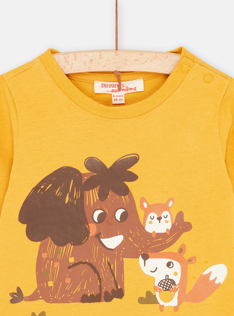 T-shirt jaune à motif animaux