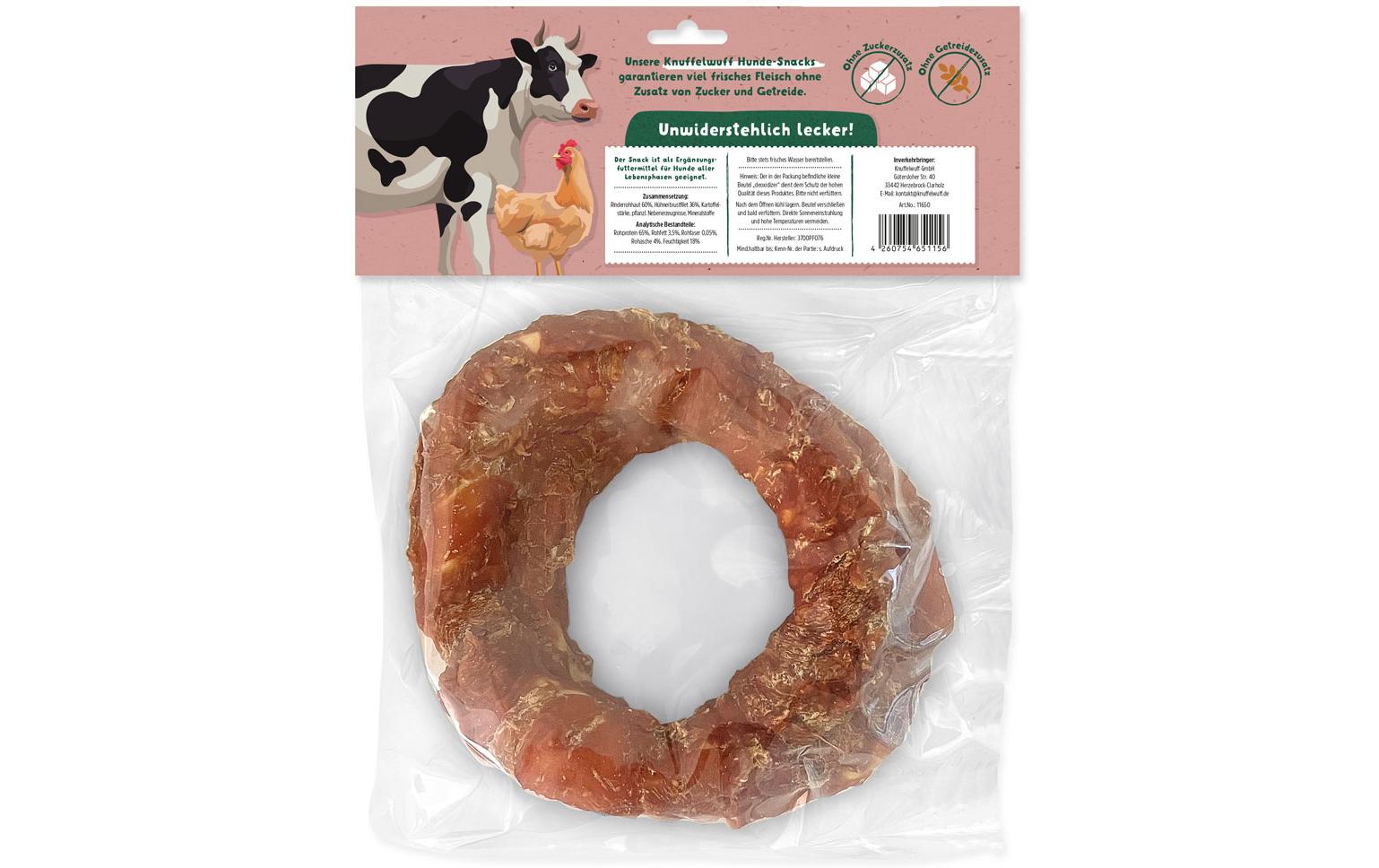 Kausnack Riesen-Kringel mit Hühnerfilet 2 Stück ca. 450 gKausnack für Hunde