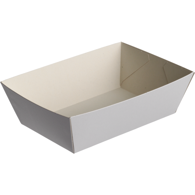 Bak, Karton + kleicoating, KA9, snackbak, 11x7x4cm, wit
