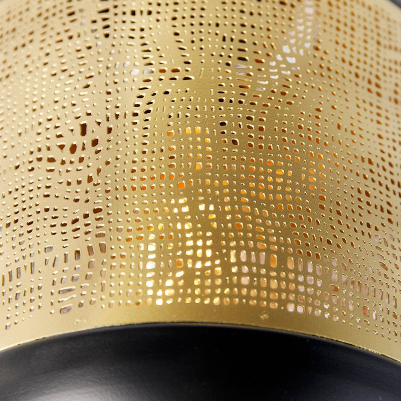 Vintage plafondlamp zwart met messing - Kayleigh