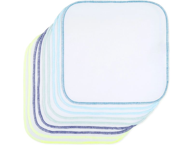 MAKIAN Moltonwaschlappen 9-er Set 30 x 30 cm, Blau Kinderwaschlappen