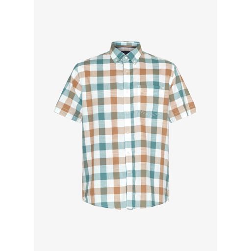 Signal Glen Slub Hunter Check Skjorte, Ocean Teal, 3XL