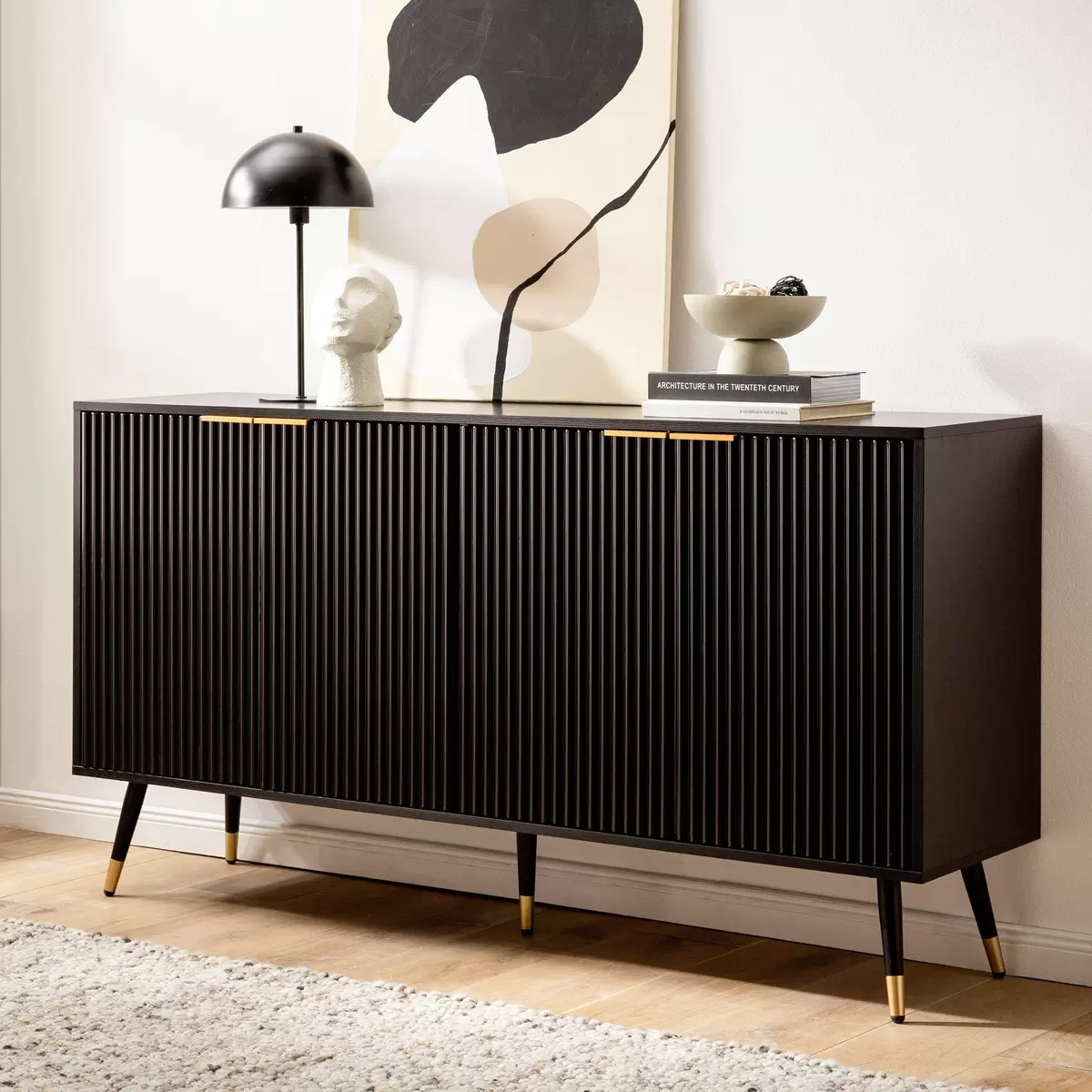 Sideboard Coral Eiche,gold,kupfer,schwarz