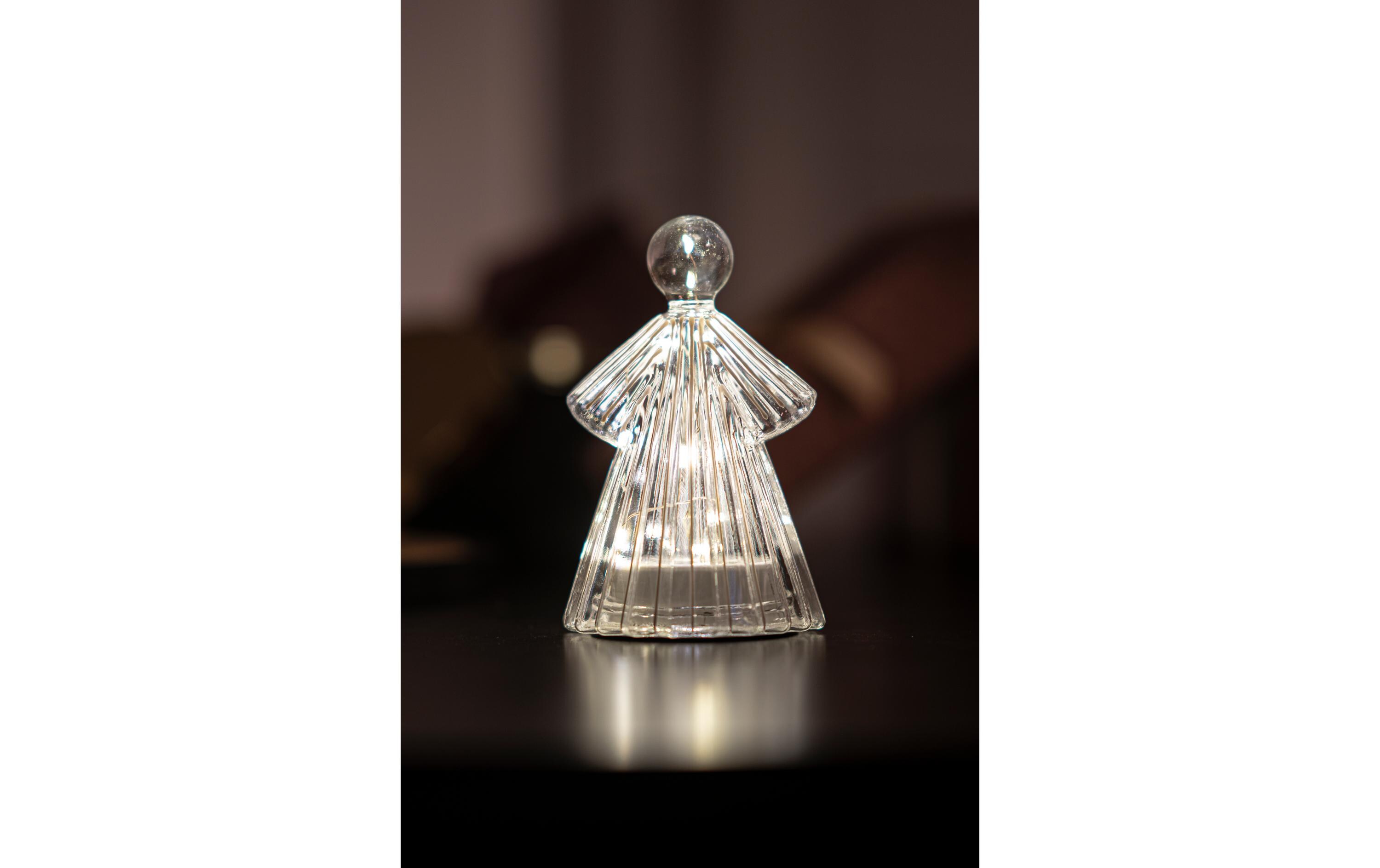 Tischdeko Albert, Ø 9.5 x H 15 cm, WeissWeihnachtliche LED-Dekoration