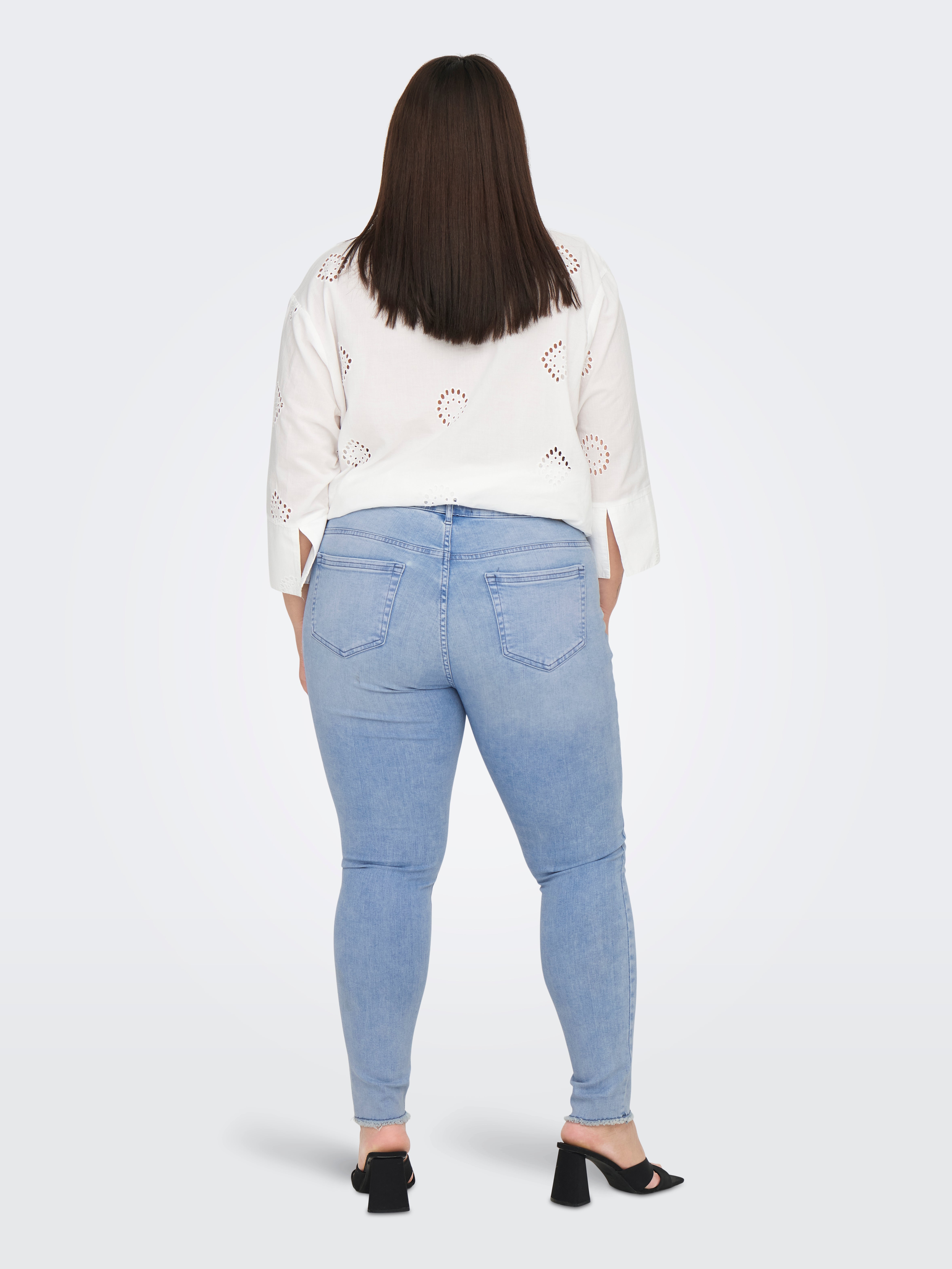 -CARWILLY Mittlere Taille Skinny Fit Jeans Light Blue Denim