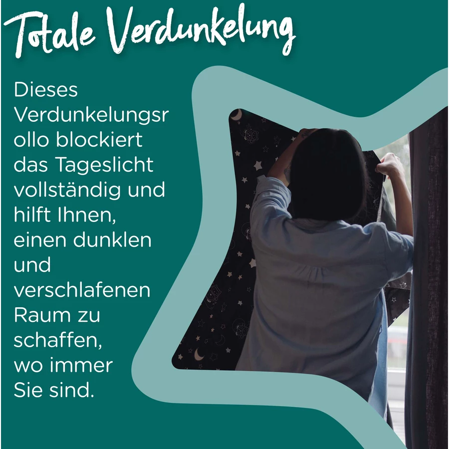 Tommee Tippee Verdunklungsrollo Sleeptime tragbar  für Unterwegs, schwarz, Größe: L