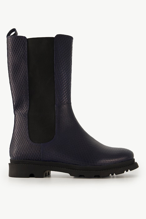 Leder-Stiefeletten, Schlangenprägung, Zipper, Weite H