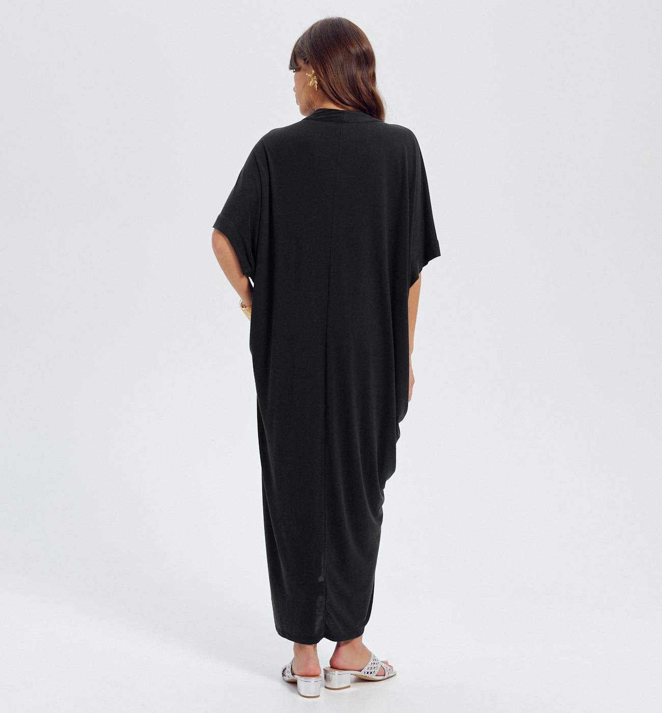 Robe caftan unie Femme - Noir