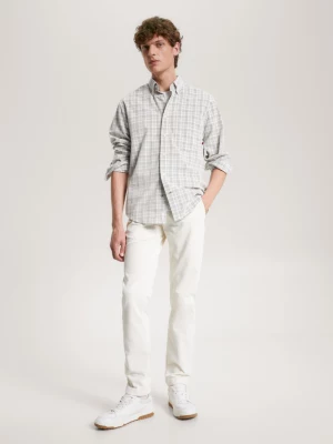 Camisa de veludo cotelê xadrez tartan de corte regular