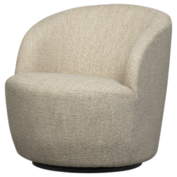 WOOOD fauteuil Sam beige gemêleerd polyester stof draaibaar