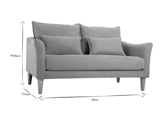 Canapé scandinave 2 places en tissu effet velours jaune moutarde et bois clair KATE