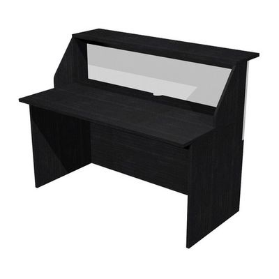 Banque d'accueil module haut MUSA - L140 cm - Frêne noir/blanc