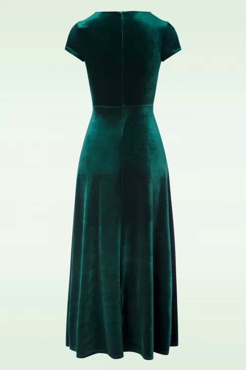 Vintage Chic for Topvintage Olivia maxi fluwelen jurk in groen
