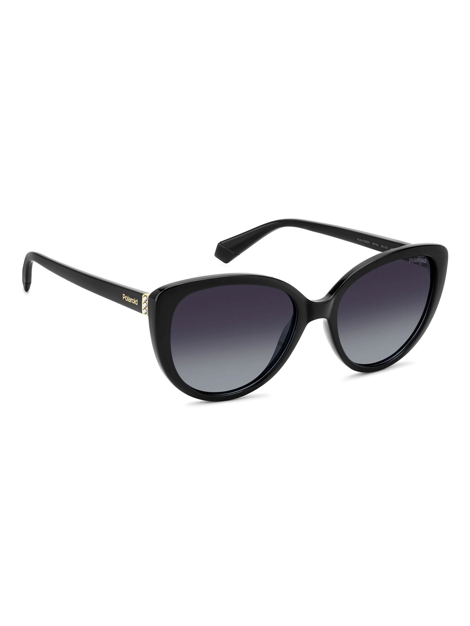 Polaroid Cat Eye Black Sunglasses With Jewel Embellishment