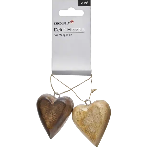 Herzen 2er Set natur