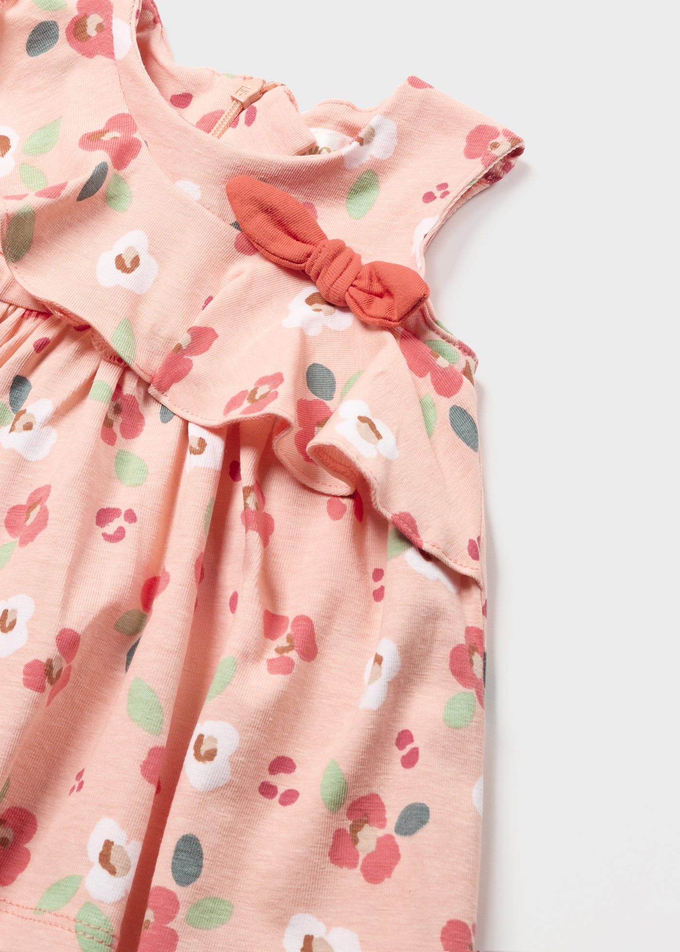 Vestido estampado em algodão sustentável para recém-nascido