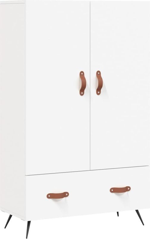 vidaXL - Hoge Kast - Wit - Bewerkt Hout - 69,5x31x115 cm