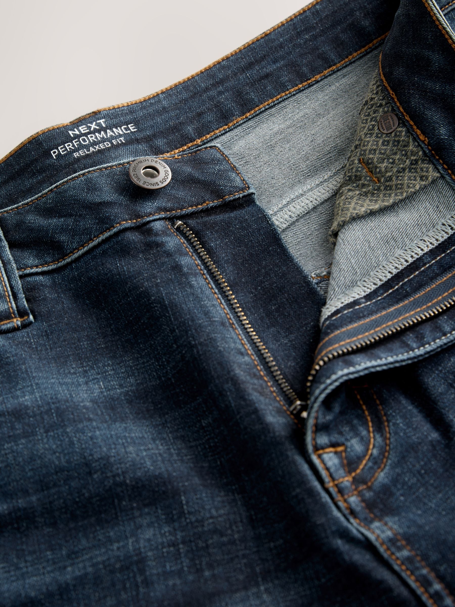 Medium-indigoblauw - Relaxed fit - Motionflex jeans