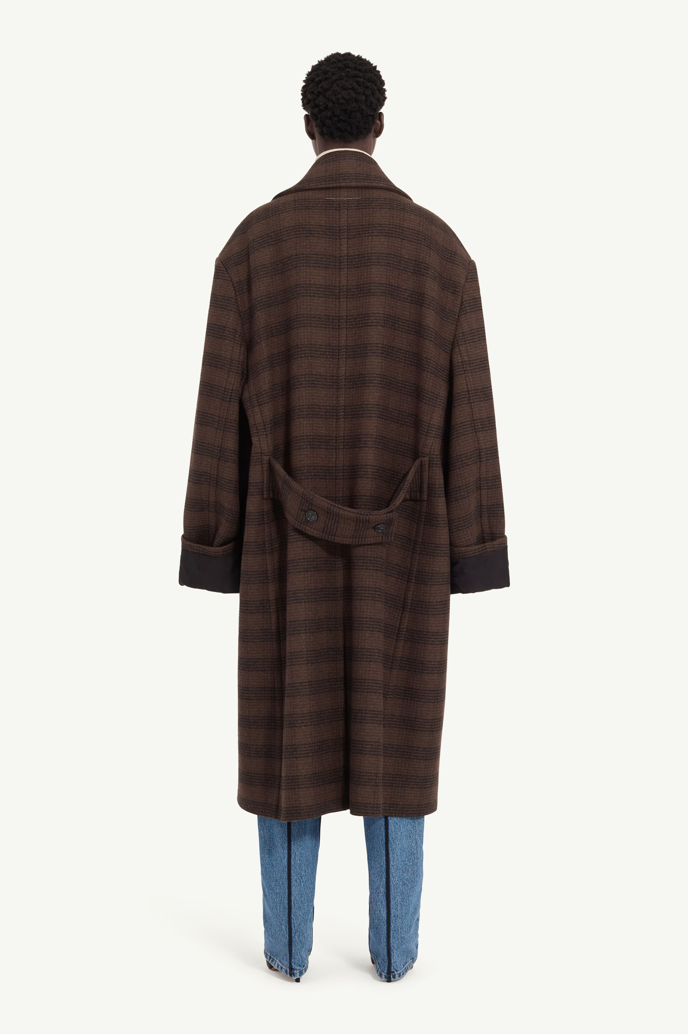 Manteau à carreaux en mélange de laine pour femme | MM6