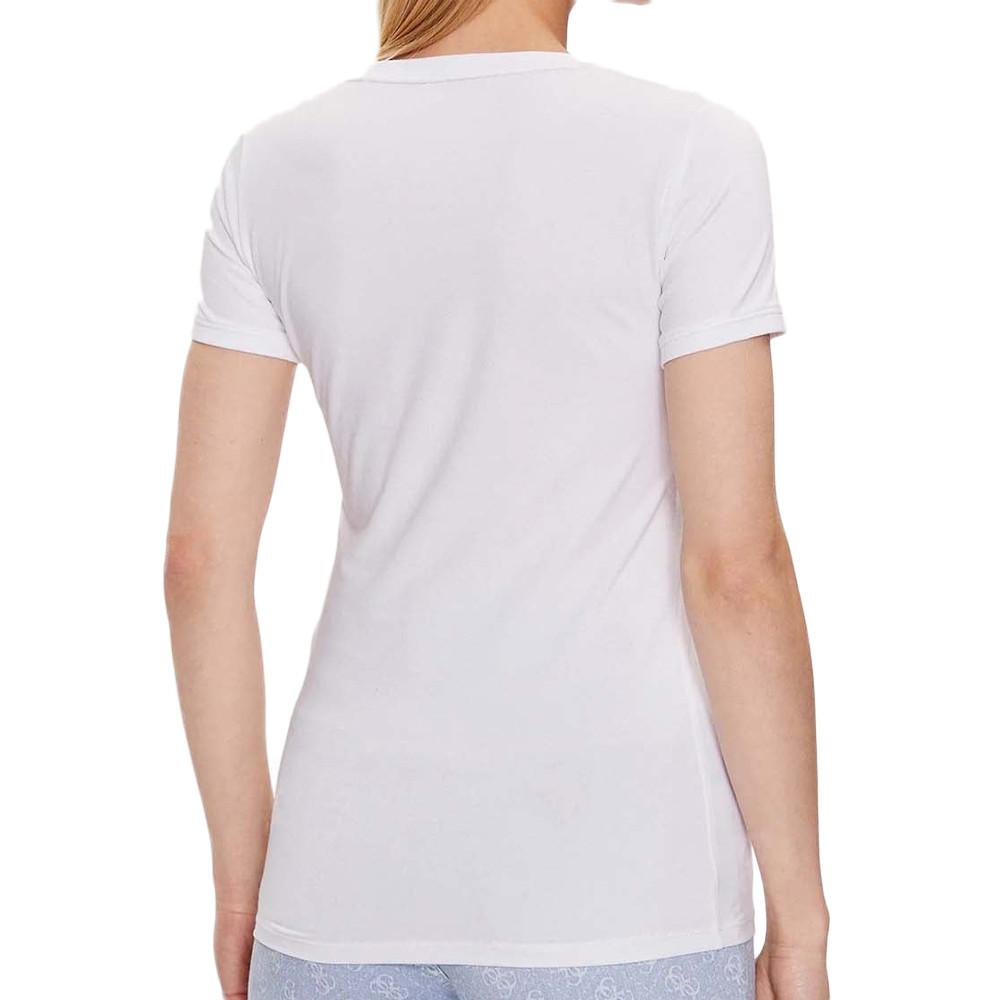 Guess T-shirt Blanc Femme Guess Mini Triangle