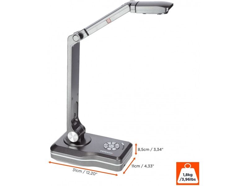 Celexon Dokumentenkamera DK800 8MP Dokumentenkamera mit Full HD-Auflösung