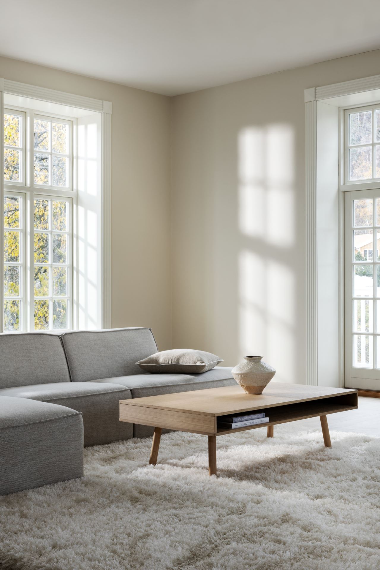 Modulsofa sjeselong venstre natur - 114x154x73 cm