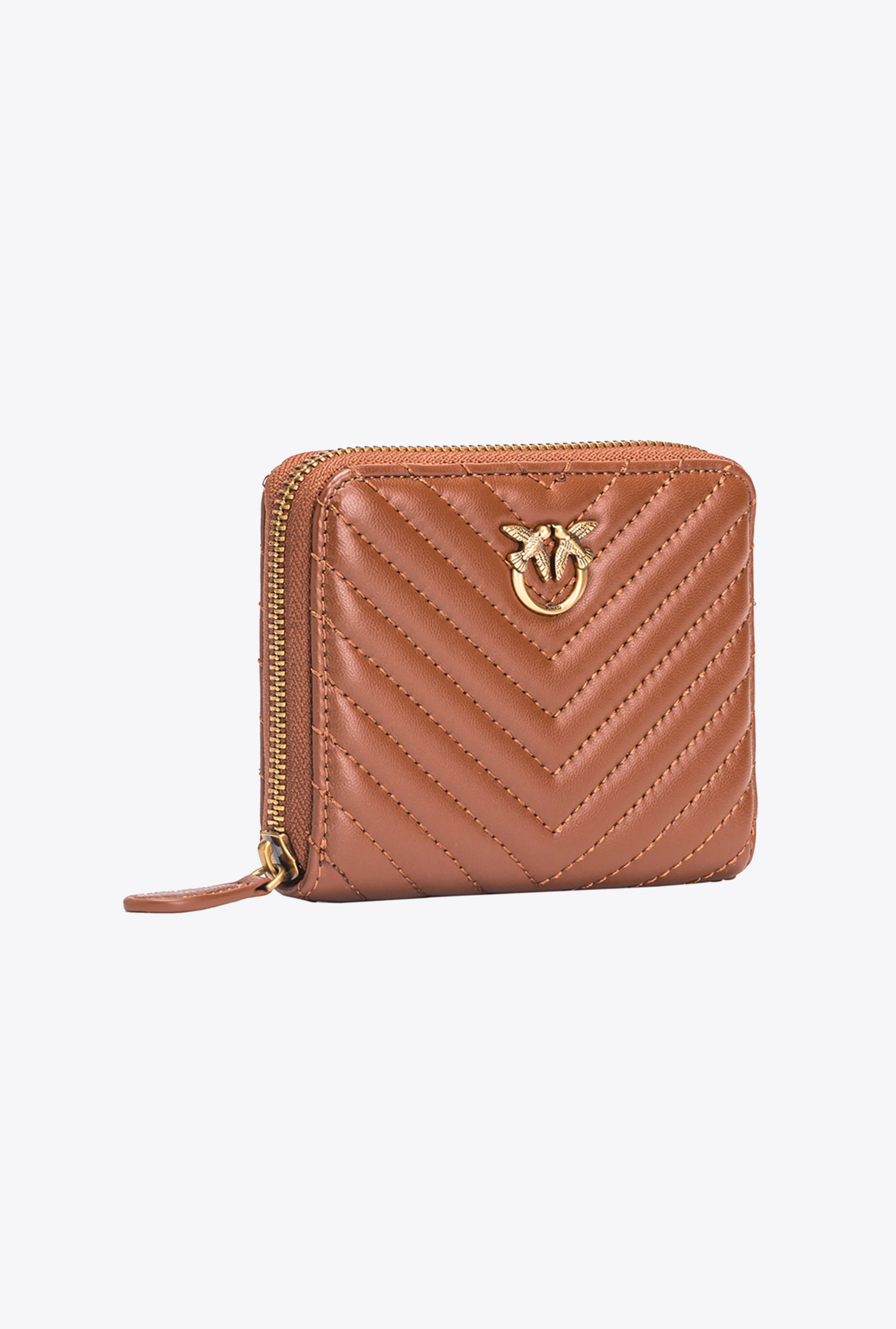 CARRÉ - Portefeuille carré à contour zippé | Marron