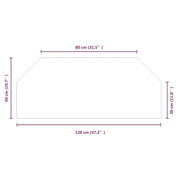 vidaXL Glassplate for peis sekskantet 120x50 cm