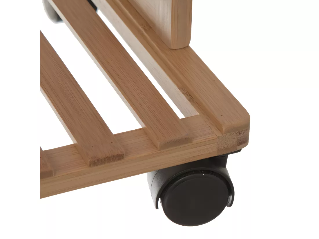 Desserte roulante 4 niveaux en Bambou et Bois Blanc H 87 cm