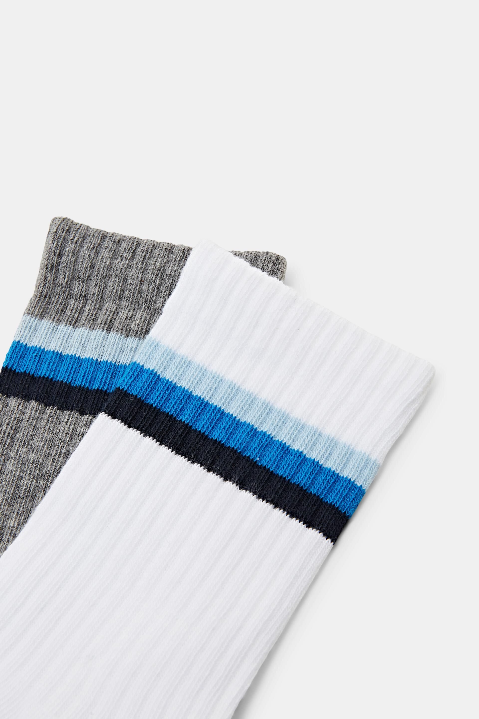 Lot de 2paires de chaussettes côtelées à rayures