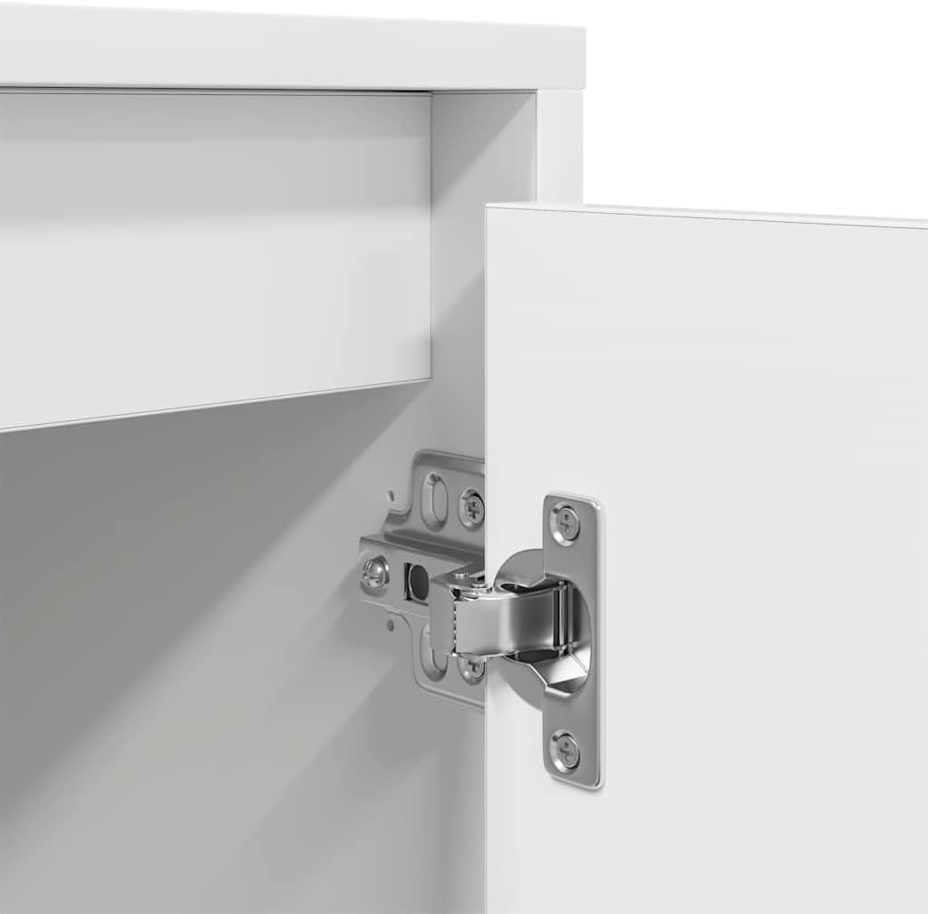 vidaXL TV-Schrank mit LED-Leuchten Weiß 100x41x50 cm, Lowboard, Fernsehschrank, TV-Sideboard, Fernsehtisch, TV-Ständer, TV-Lowboard, TV-Möbel