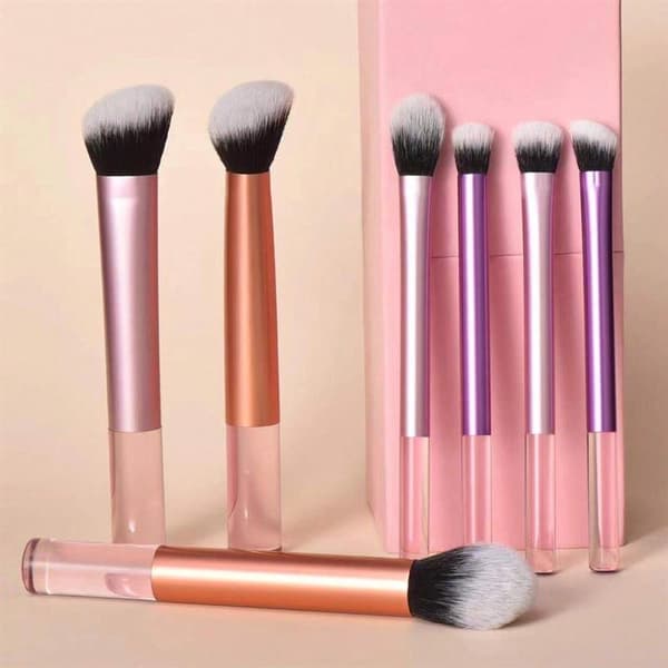 Technique PRO Glam Makeupbørstesett – 7 Deler for Profesjonell Sminkeapplikasjon