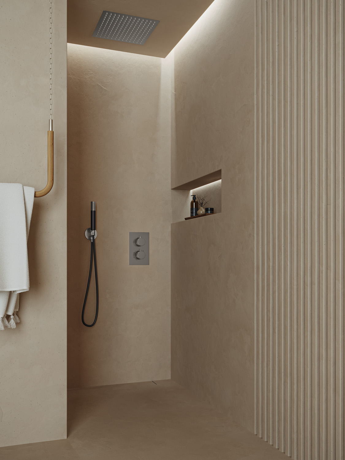 Saniclear Cube Pro inbouw regendouche met inbouw douchekop 30x30cm en staafhanddouche RVS