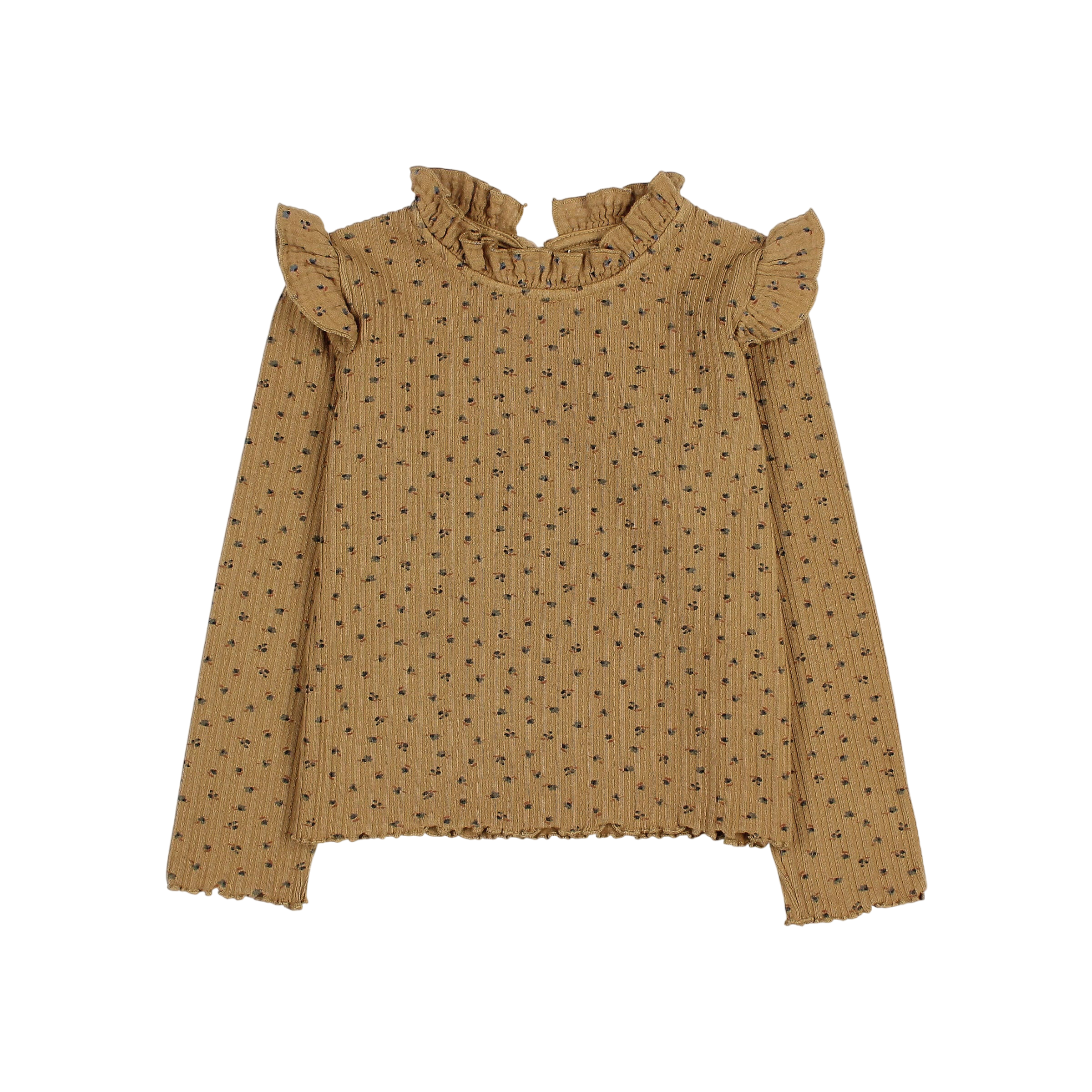 Langarmshirt Fall Rib Ocre