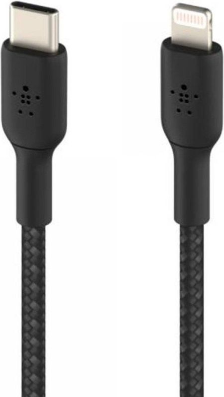 Belkin Braided iPhone Lightning naar USB-C kabel - 1m - Zwart