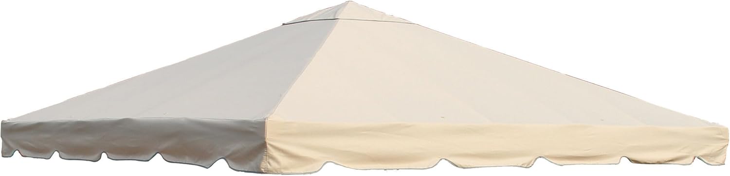 OUTFLEXX Ersatzdach aus hochwertigem Polyester in beige für Pavillons 3 x 3 Meter, Gartenzubehör, Pavillondach, wetterfest, wasserabweisend, imprägniert, Zeitloses Design, naturfarben