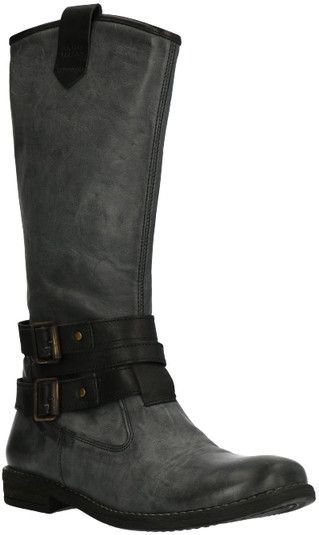 Jochie & Freaks - 17572 - Knielaarzen - Antraciet/Zwart - Leder