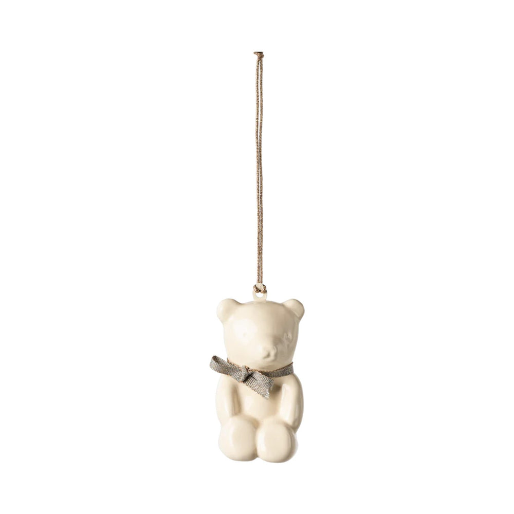 Køb Maileg Metal ornament, Bamse - Råhvid/Blå