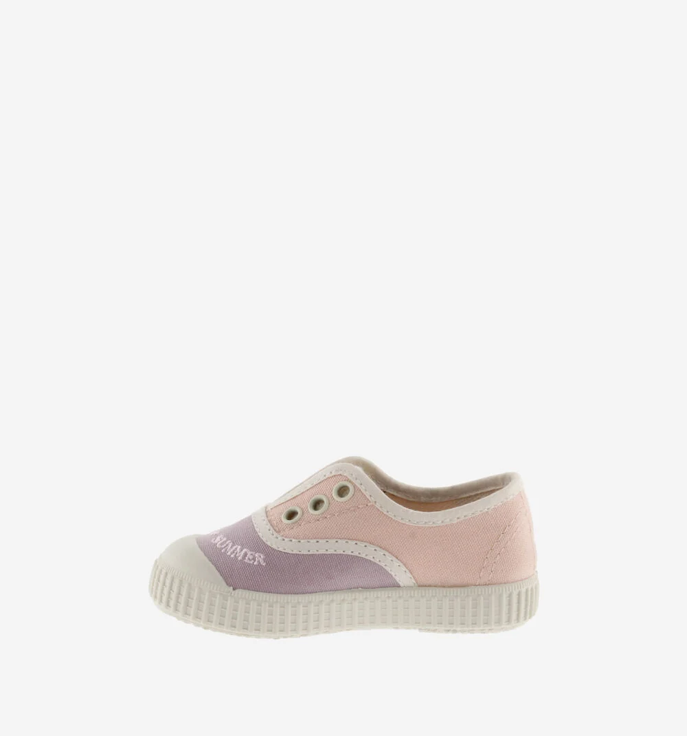 1915 ÉLASTIQUE TOILE BRODÉE Baskets fermeture élastique pour enfant ROSA