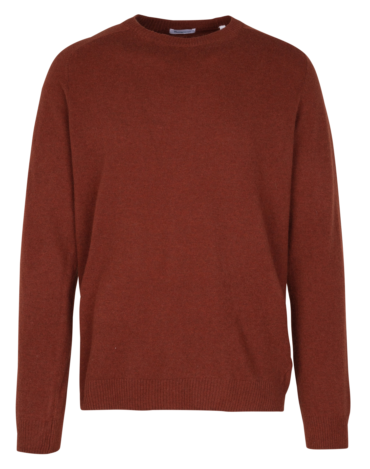 Pull col rond regular-fit en laine| Rouge