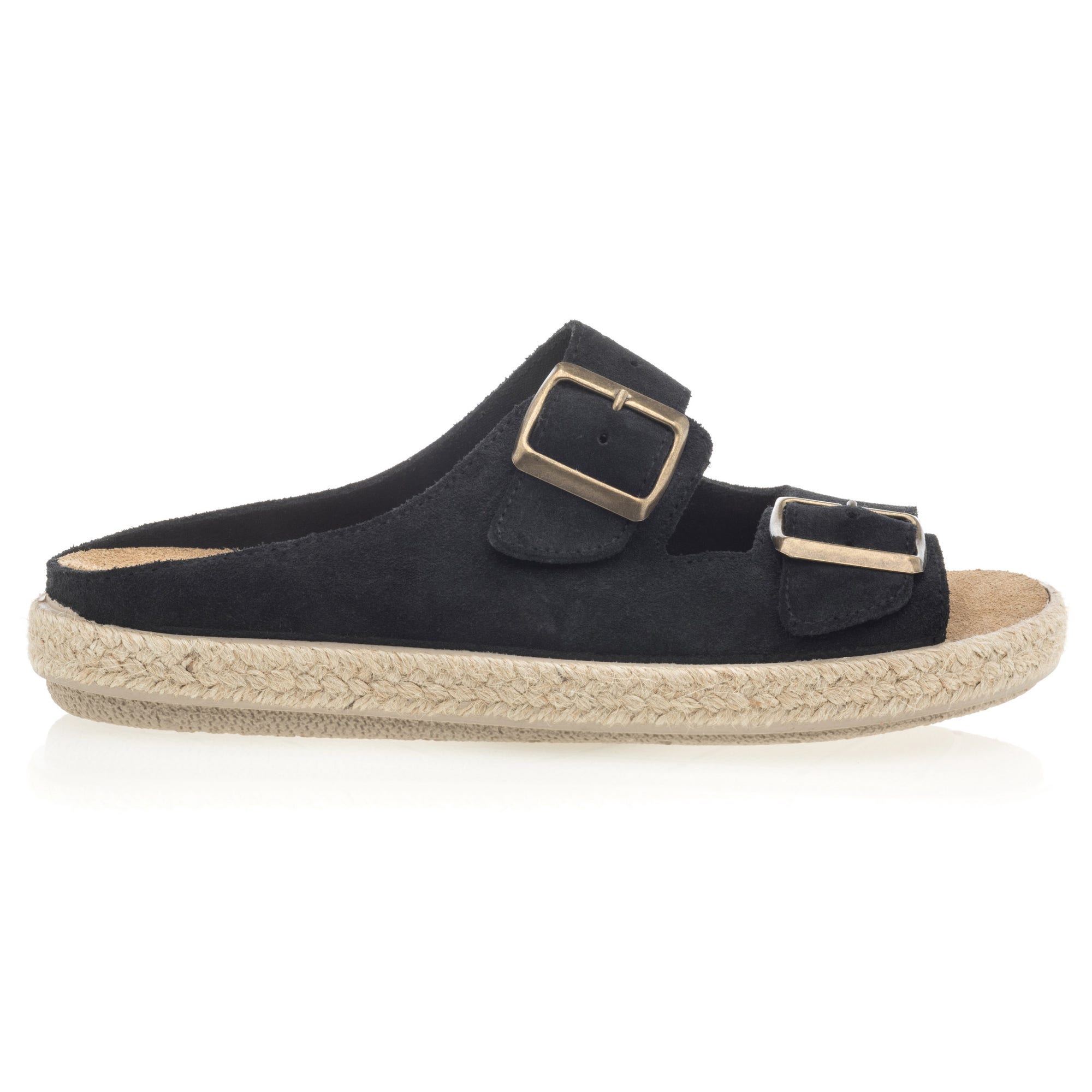 Sandales Femme en cuir noir