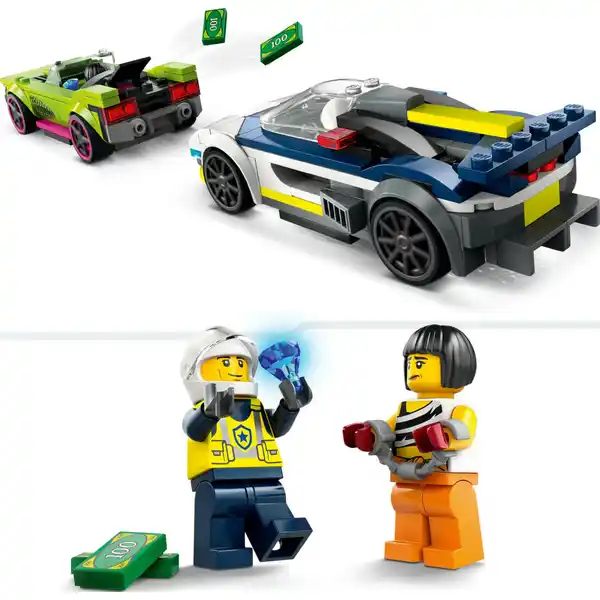 60415 Verfolgungsjagd mit Polizeiauto und Muscle Car