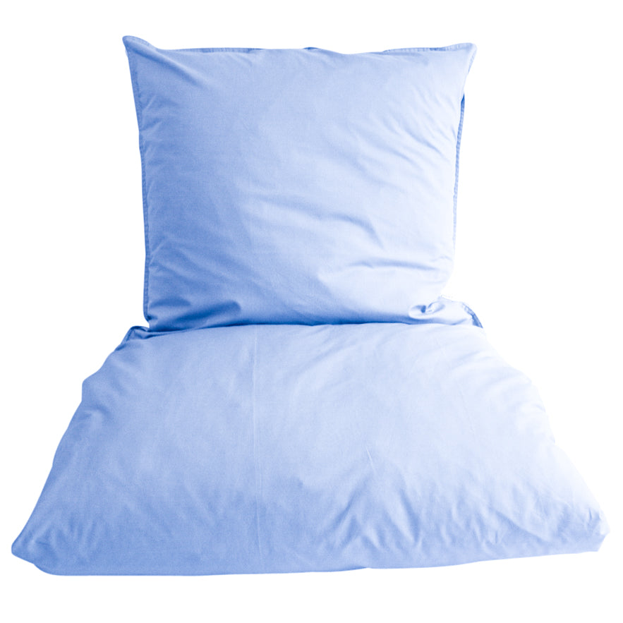 Omhu  Percale sengetøj - lys blå