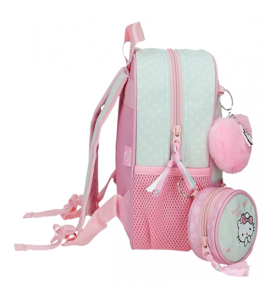 Mochila para Carrinho de Bebê Hello Kitty Paris da Joumma Bags, Adaptável a Carrinho de Rodinhas, Turquesa - 23x25x10cm -