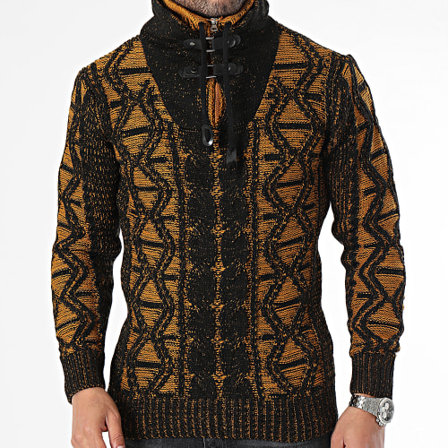Pull Col Amplified Noir Camel