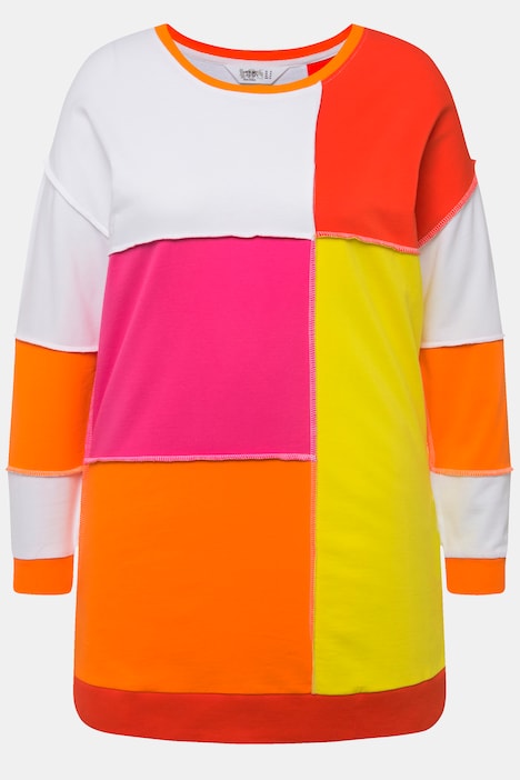 Sweater, Colorblocking-Druck, Rundhals, Langarm